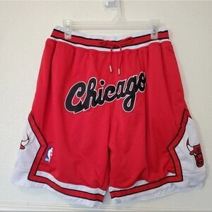 Just Don Chicago Bulls 1997-98 Basketball Shorts Red Mens XL Mesh Luxury NBA